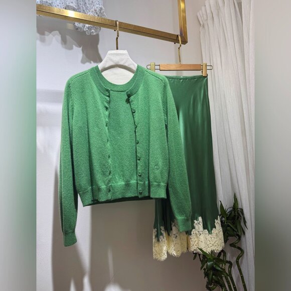 DÔEN Claudine Cashmere Crewneck Button-Front Cardigan - Picture 5 of 10